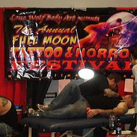 Photo meant to show Full Moon tattoo and Horror Festival